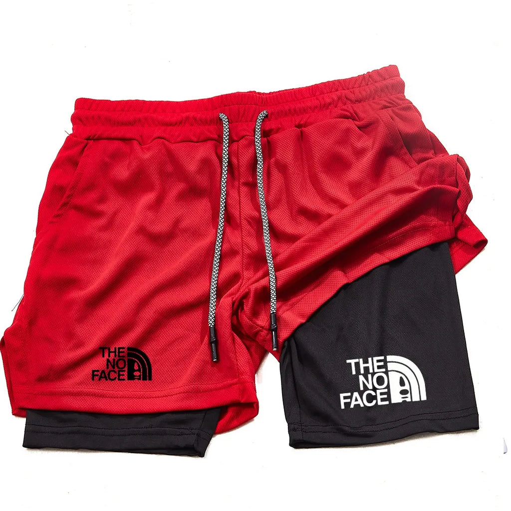 2-in-1 Men's Sports Shorts with- KNIT