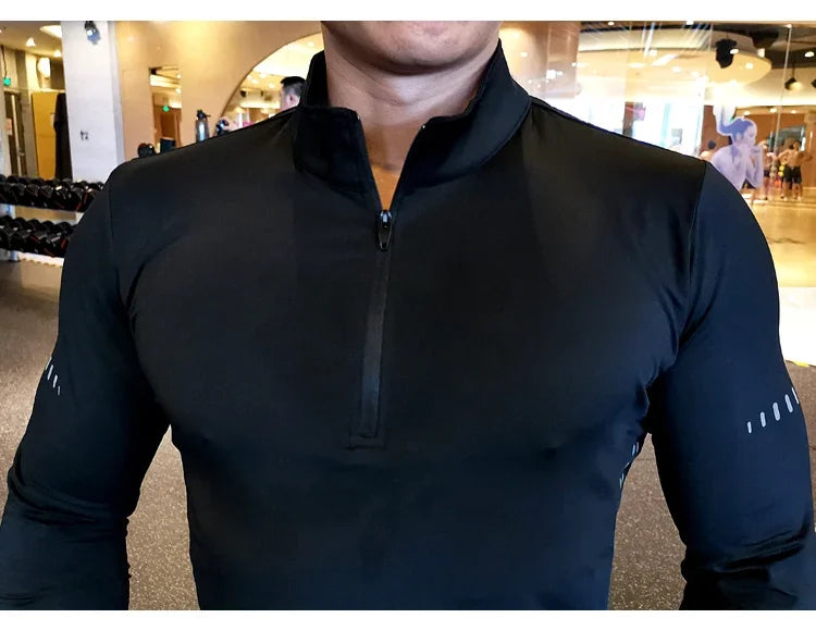 Quick Dry Running Shirt Men T-shirt Long Sleeve Compression