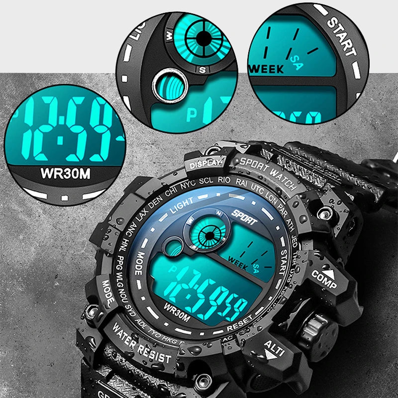 Men Digital Watch Luminous Military