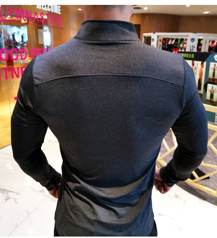 Quick Dry Running Shirt Men T-shirt Long Sleeve Compression