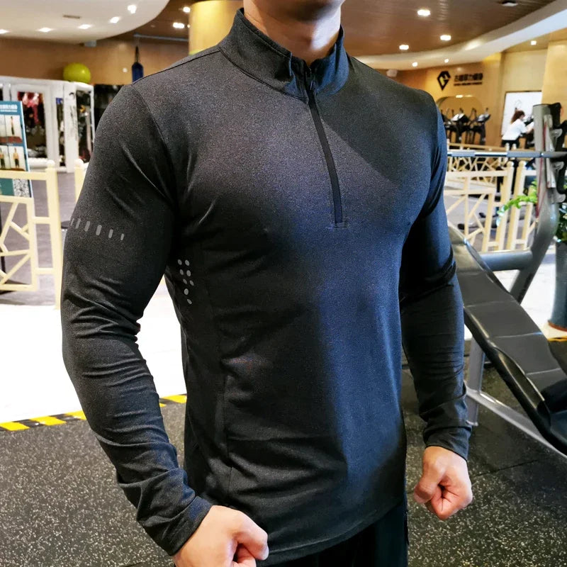 Quick Dry Running Shirt Men T-shirt Long Sleeve Compression