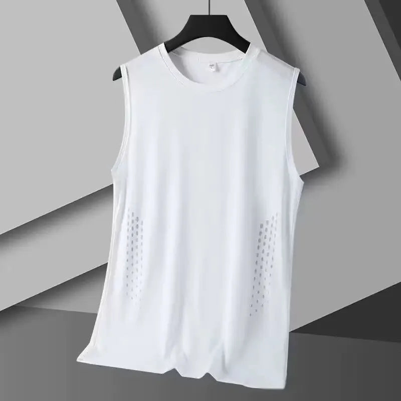Mesh Men Vest Sleeveless Printed
