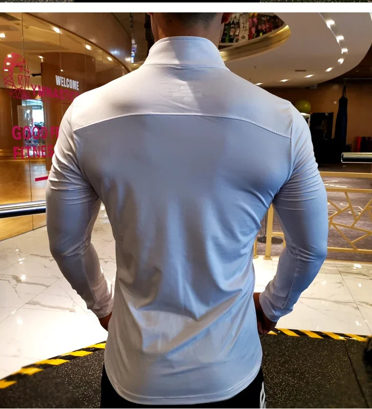 Quick Dry Running Shirt Men T-shirt Long Sleeve Compression