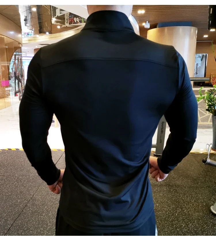 Quick Dry Running Shirt Men T-shirt Long Sleeve Compression