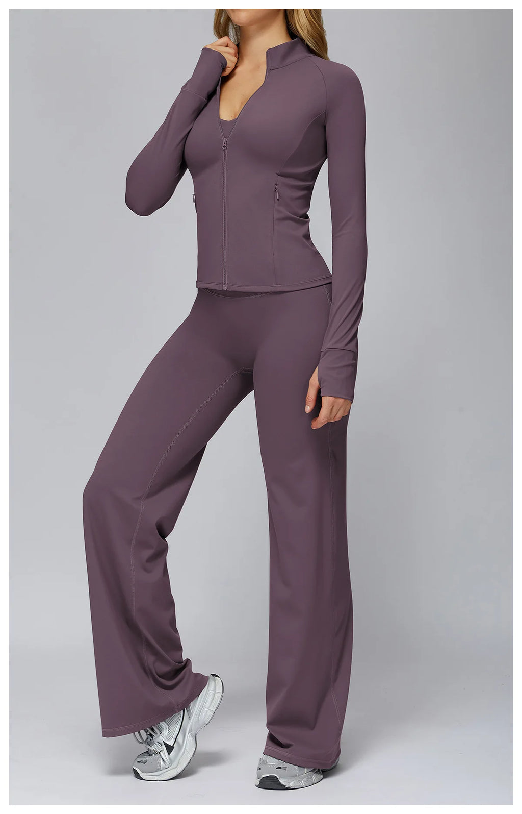Set Women Tracksuit Workout Set Gym Clothing Fitness Long