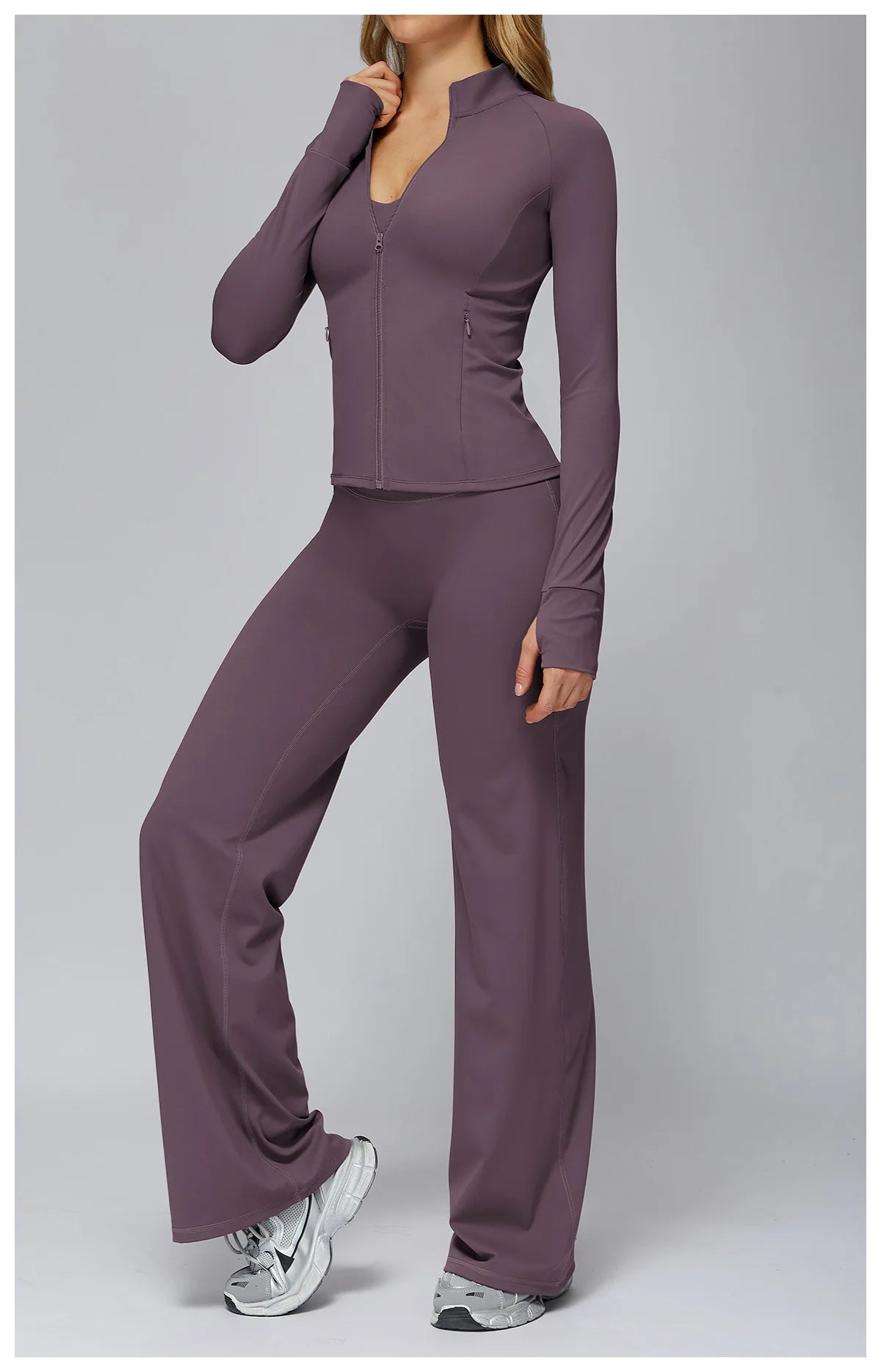 Set Women Tracksuit Workout Set Gym Clothing Fitness Long