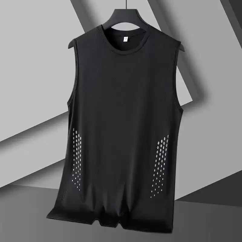 Mesh Men Vest Sleeveless Printed