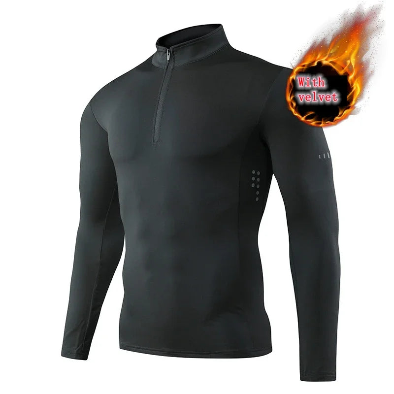 Quick Dry Running Shirt Men T-shirt Long Sleeve Compression