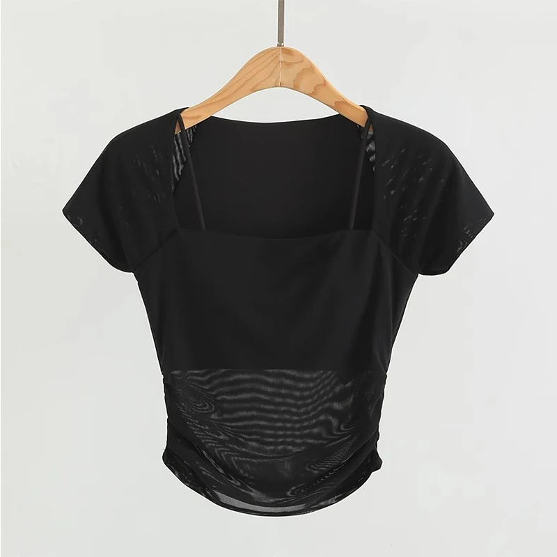 Women's Padded Shirts Short Sleeve - KNIT
