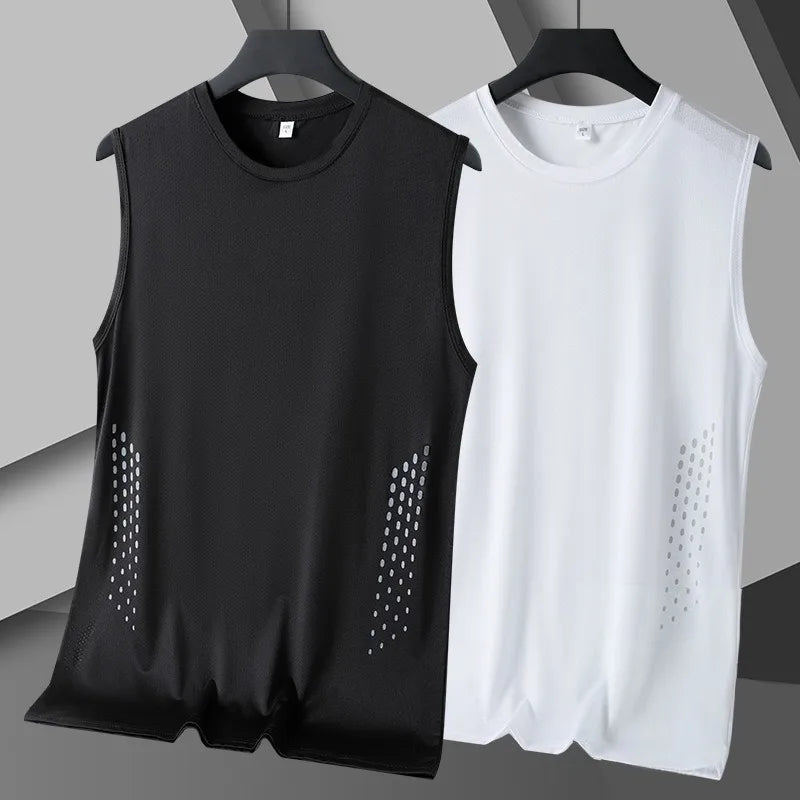 Mesh Men Vest Sleeveless Printed