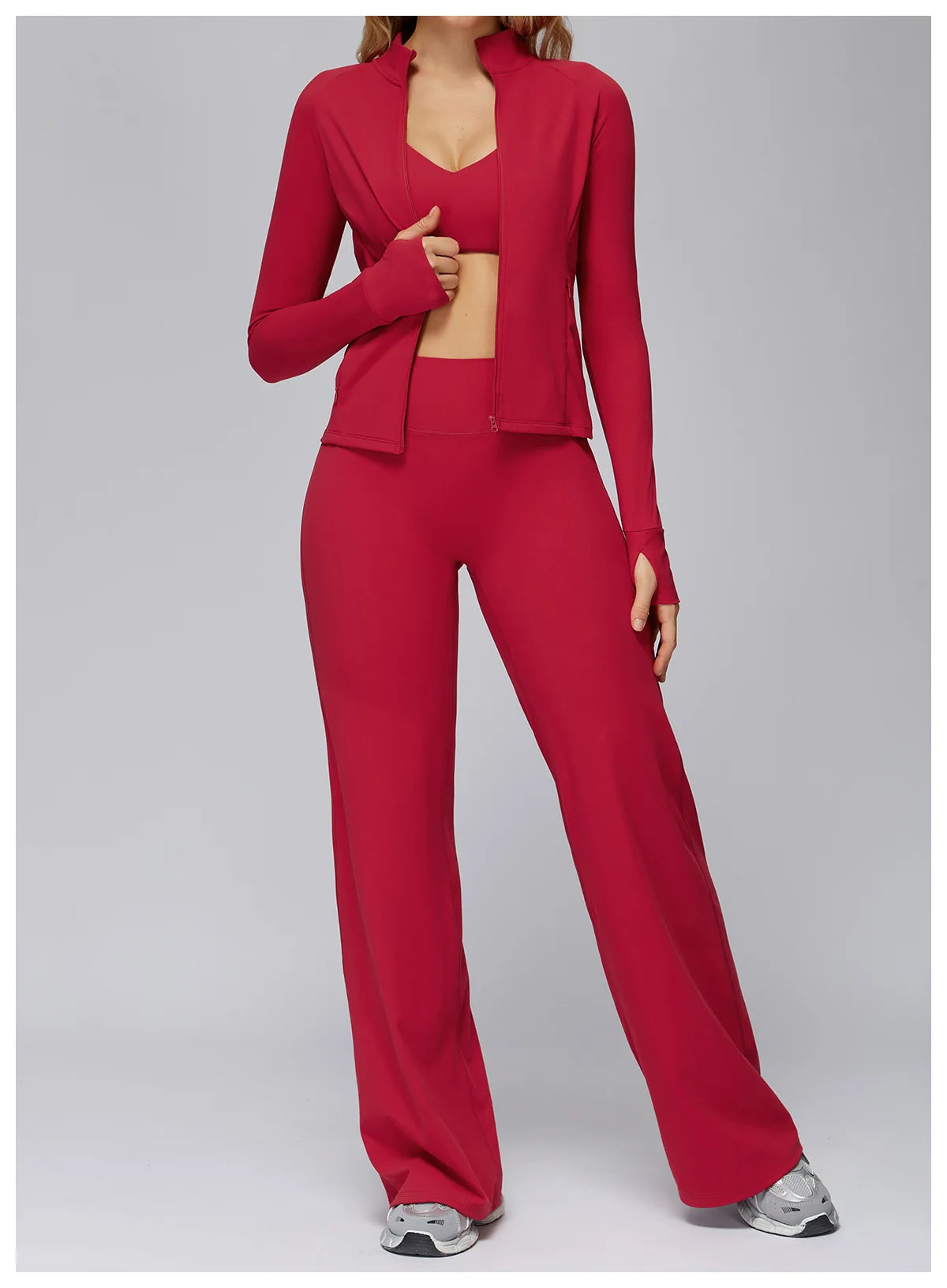 Set Women Tracksuit Workout Set Gym Clothing Fitness Long