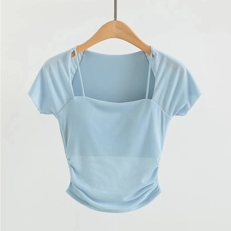 Women's Padded Shirts Short Sleeve - KNIT