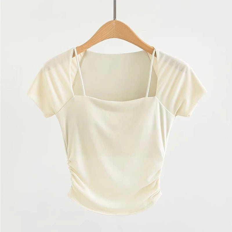 Women's Padded Shirts Short Sleeve - KNIT