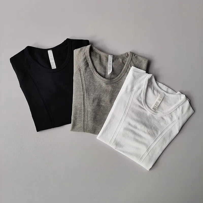 Summer Women's Short Sleeve Yoga T-Shirt Sports Shirt Gym Clothes Fitness Blouse Running Sweatshirt Casual Yoga Clothing Top