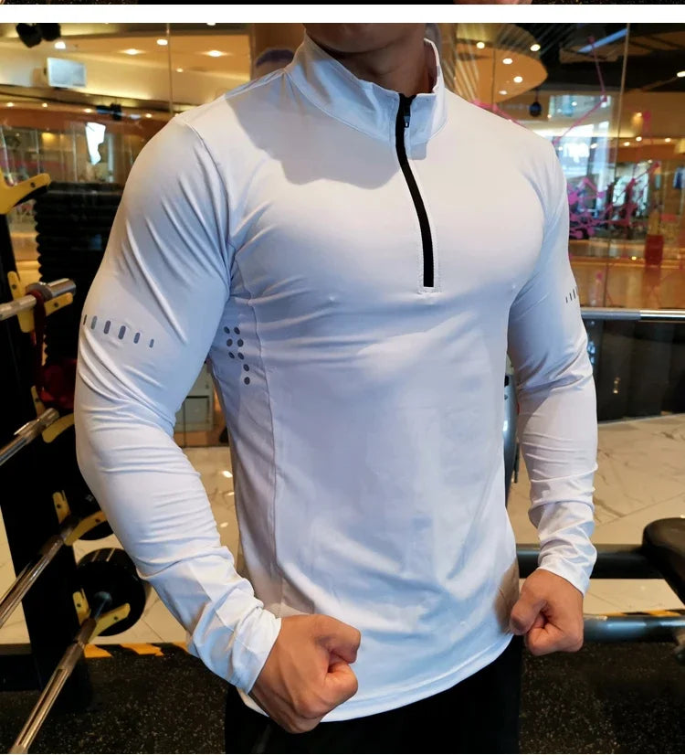Quick Dry Running Shirt Men T-shirt Long Sleeve Compression