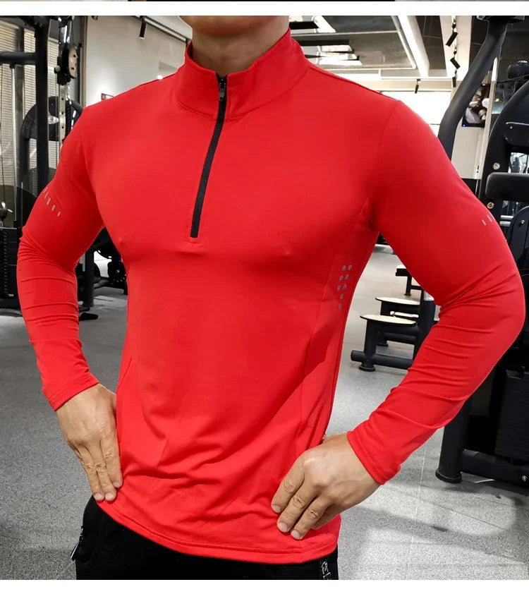 Quick Dry Running Shirt Men T-shirt Long Sleeve Compression