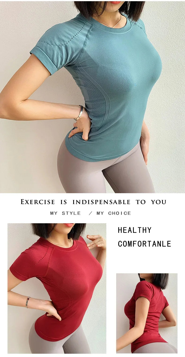 Women Shirts Sports Compression - KNIT