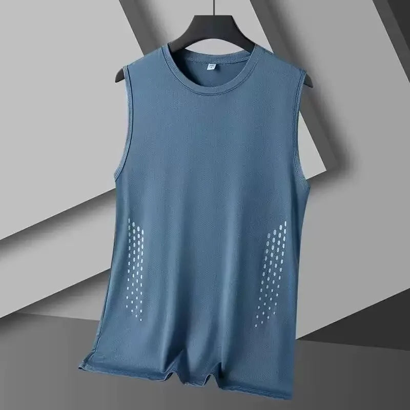 Mesh Men Vest Sleeveless Printed