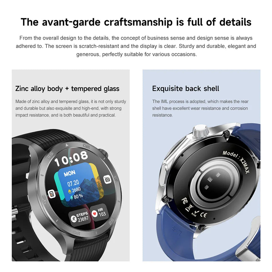 OPPO New Watch X2 Bluetooth Call Smart Watch Men GPS Sports Fitness Heart Rate AI Voice Assistant Smartwatches Android IOS