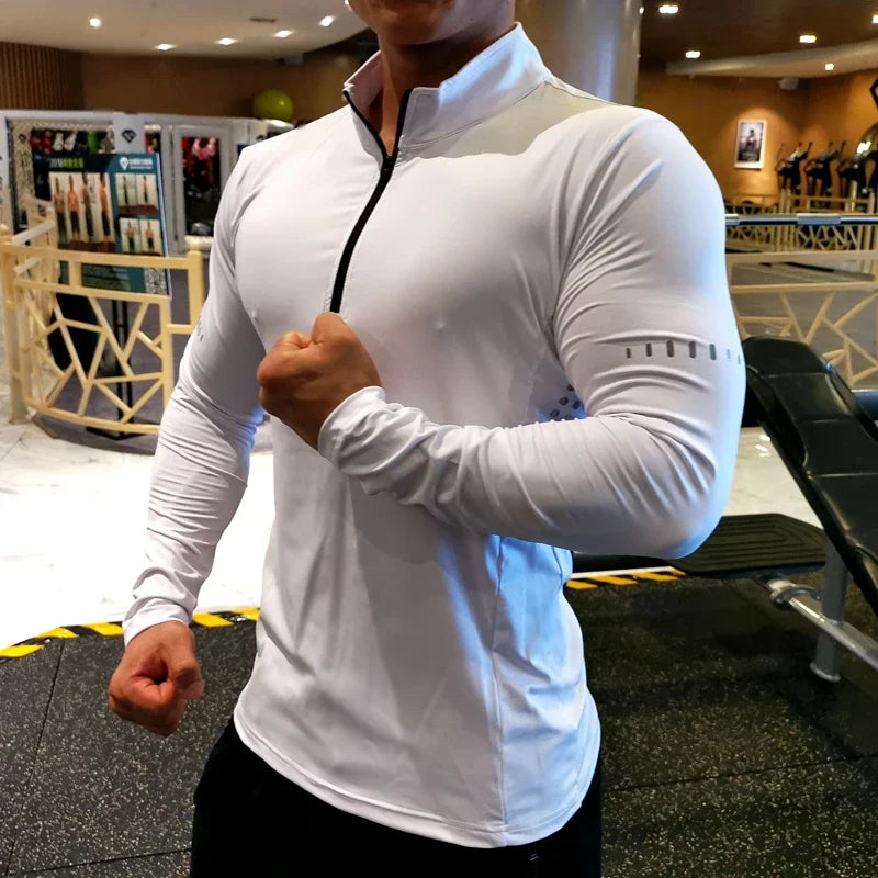 Quick Dry Running Shirt Men T-shirt Long Sleeve Compression