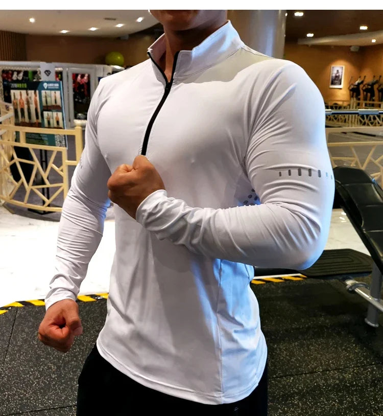 Quick Dry Running Shirt Men T-shirt Long Sleeve Compression