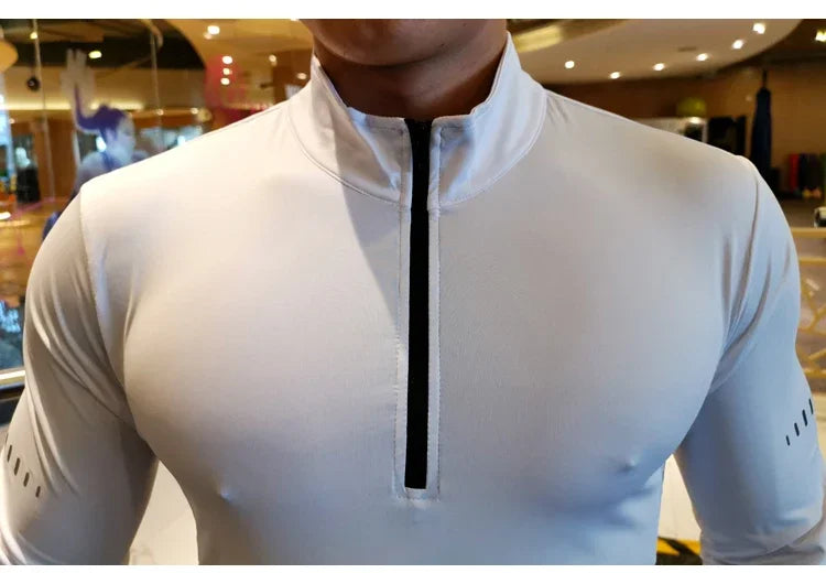 Quick Dry Running Shirt Men T-shirt Long Sleeve Compression
