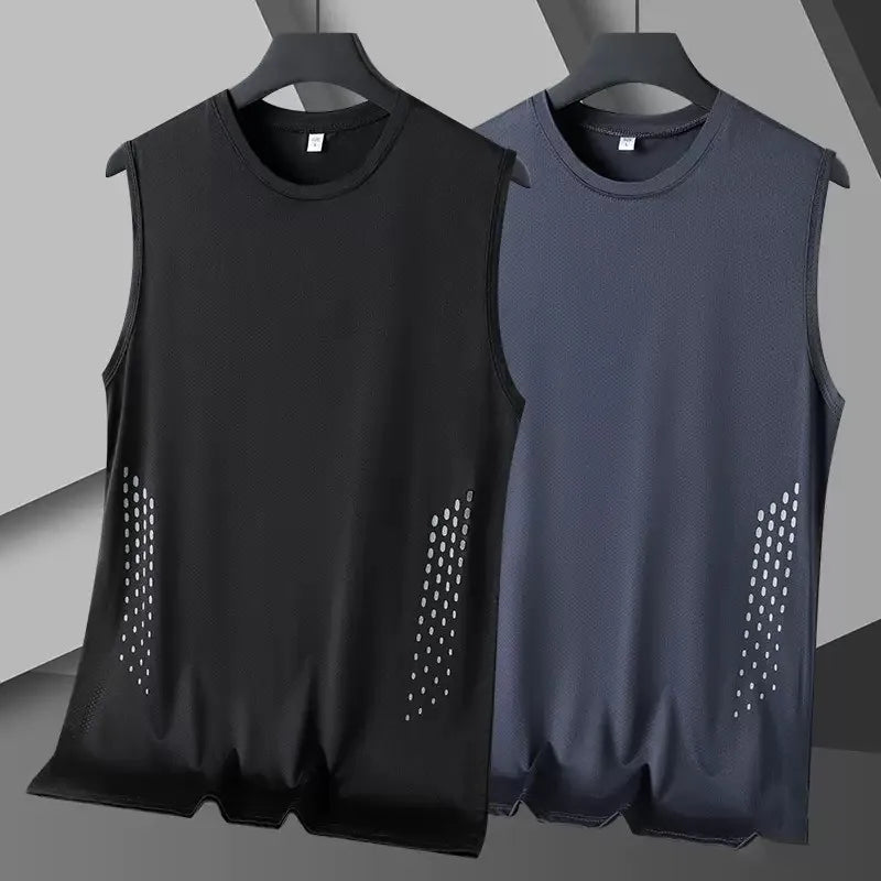 Mesh Men Vest Sleeveless Printed