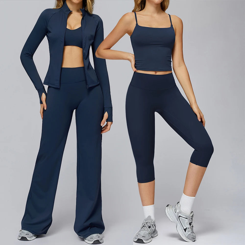 Set Women Tracksuit Workout Set Gym Clothing Fitness Long