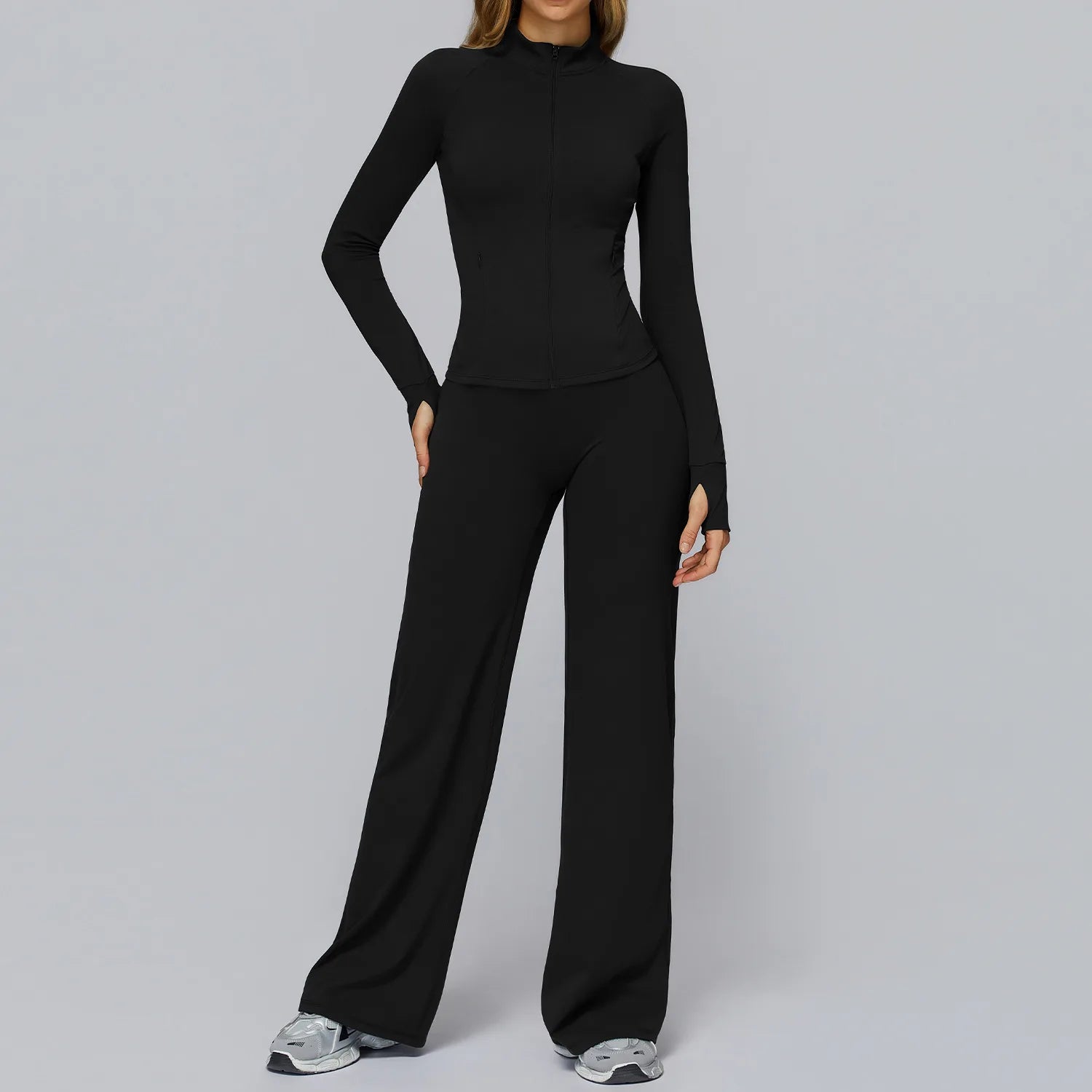 Set Women Tracksuit Workout Set Gym Clothing Fitness Long