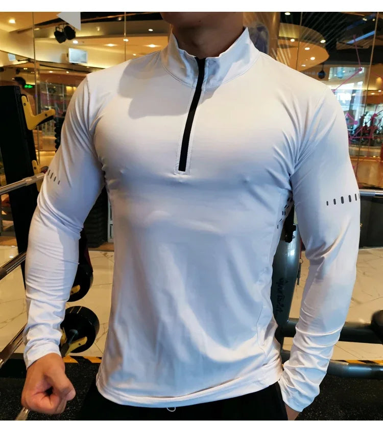Quick Dry Running Shirt Men T-shirt Long Sleeve Compression