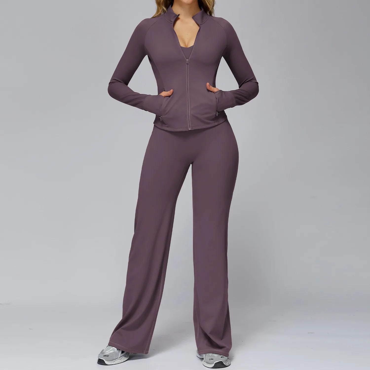 Set Women Tracksuit Workout Set Gym Clothing Fitness Long