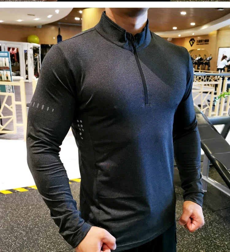 Quick Dry Running Shirt Men T-shirt Long Sleeve Compression