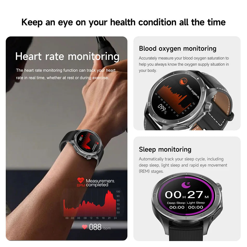OPPO New Watch X2 Bluetooth Call Smart Watch Men GPS Sports Fitness Heart Rate AI Voice Assistant Smartwatches Android IOS