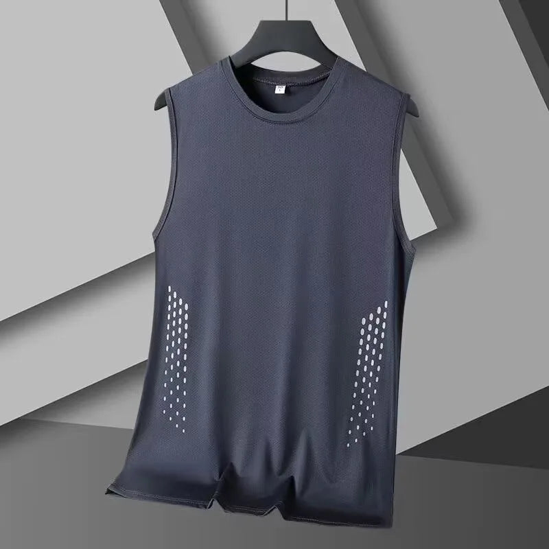 Mesh Men Vest Sleeveless Printed