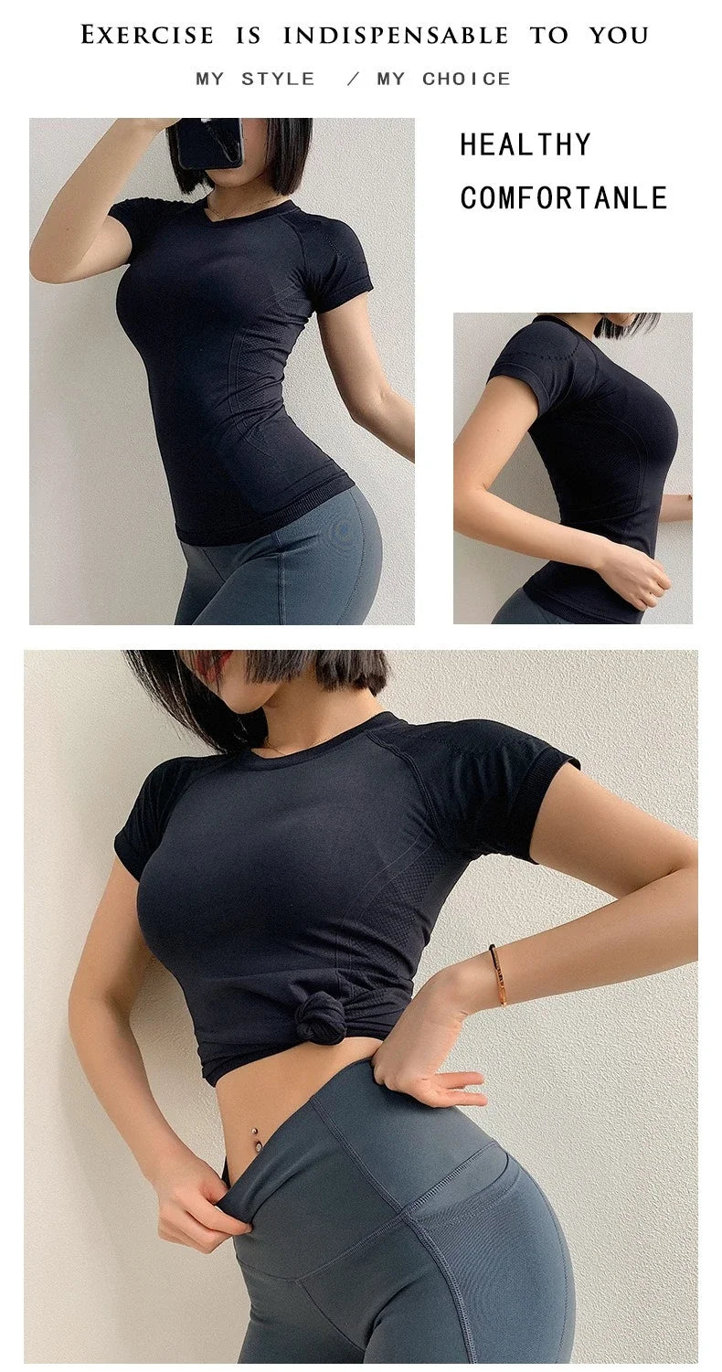 Women Shirts Sports Compression - KNIT