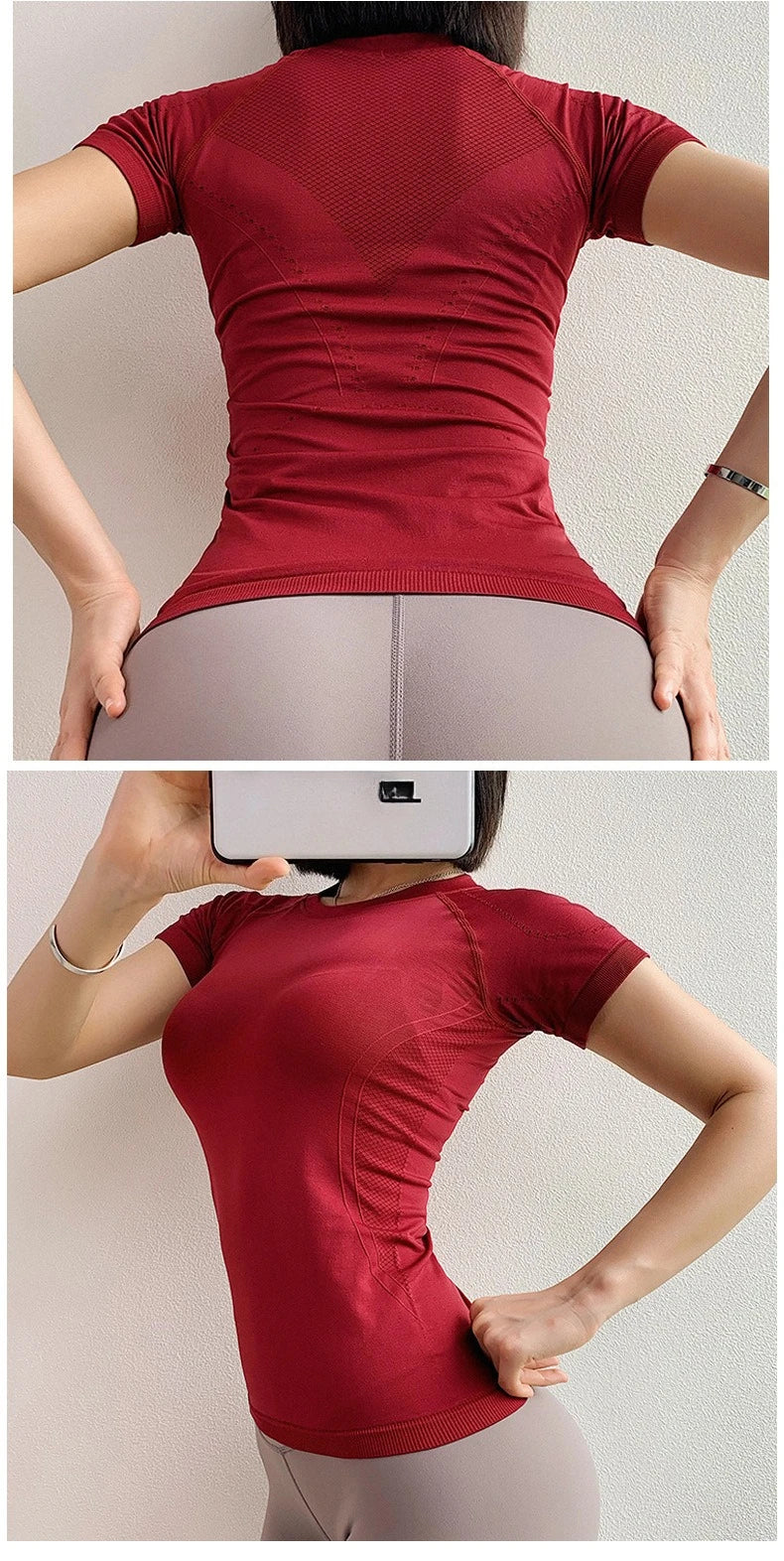 Women Shirts Sports Compression - KNIT