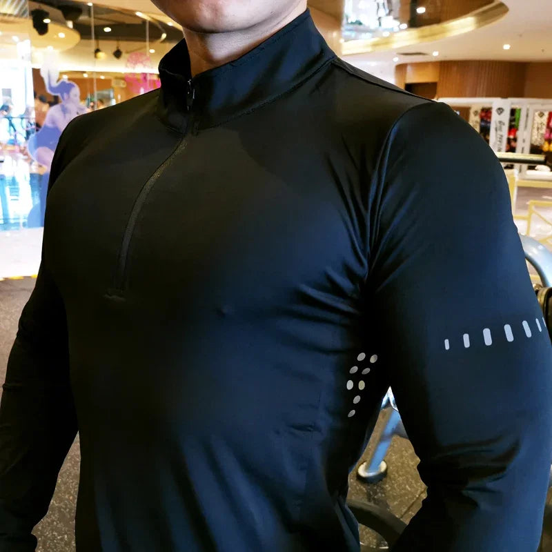 Quick Dry Running Shirt Men T-shirt Long Sleeve Compression