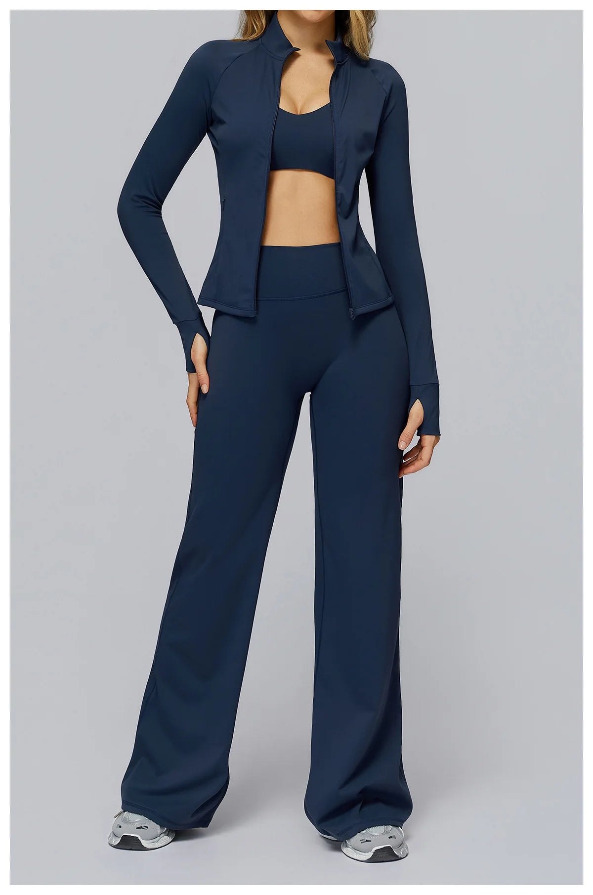Set Women Tracksuit Workout Set Gym Clothing Fitness Long